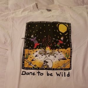 Vintage Bone to be wild tee by Fabric Art